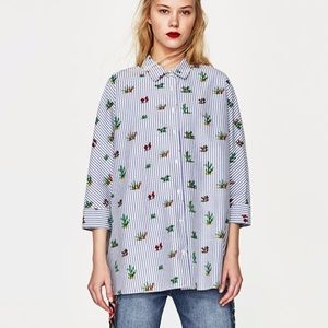 Zara cactus and floral print shirt.